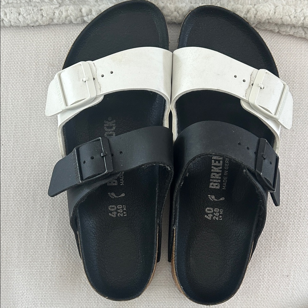 Birkenstock Dual-Tone Black and White Sandals